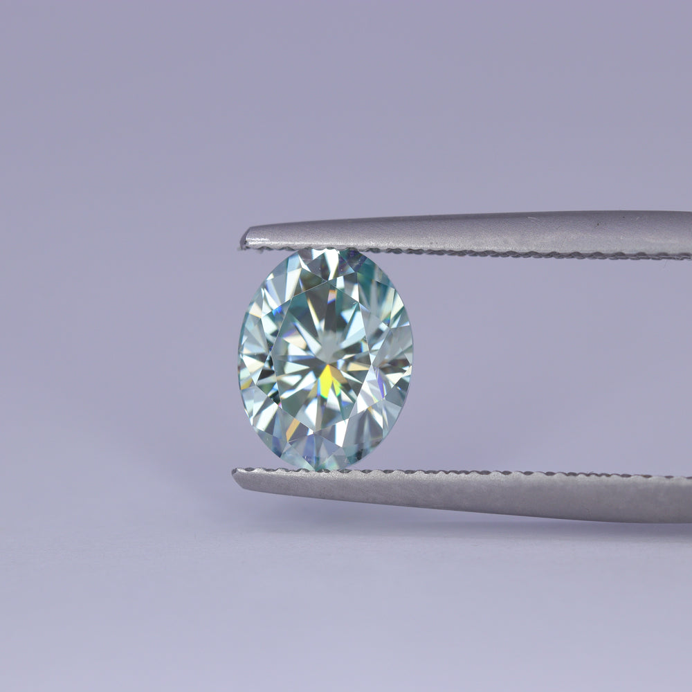 2.00ct Oval Cut Pale Blue Moissanite Loose Gemstones