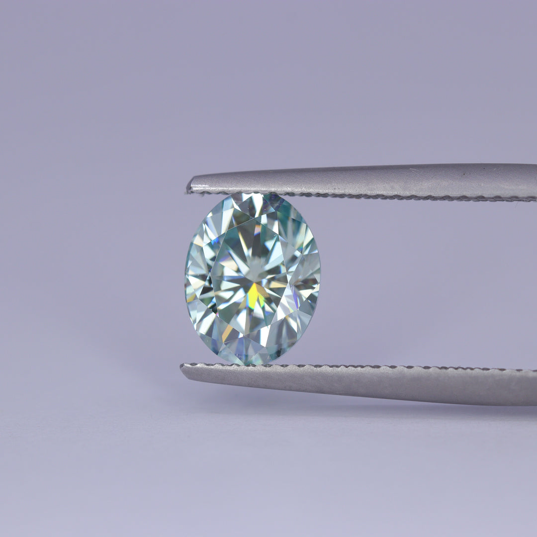 2.00ct Oval Cut Pale Blue Moissanite Loose Gemstones