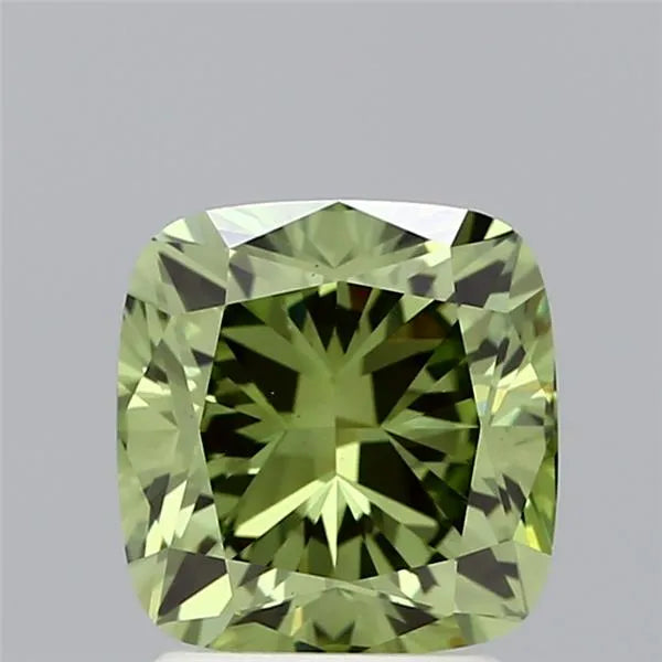 2.28ct Cushion brilliant Lab Grown Diamond (Colour Fancy Vivid Green, Clarity VS1, IGI Certified)