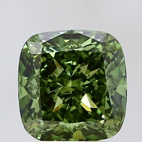 2.71ct Cushion modified Lab Grown Diamond (Colour Fancy Vivid Green, Clarity VS1, IGI Certified)