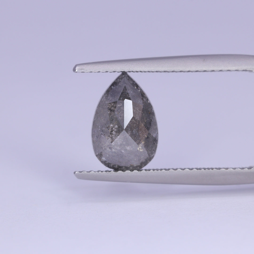 2.78ct Pear Cut Salt and Pepper Diamond Loose Gemstones