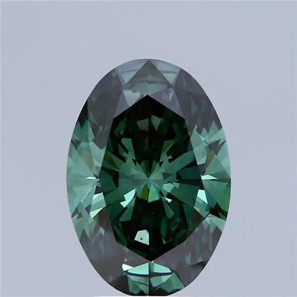 2.86ct Oval Lab Grown Diamond (Colour Fancy Vivid Green, Clarity VS2, IGI Certified)