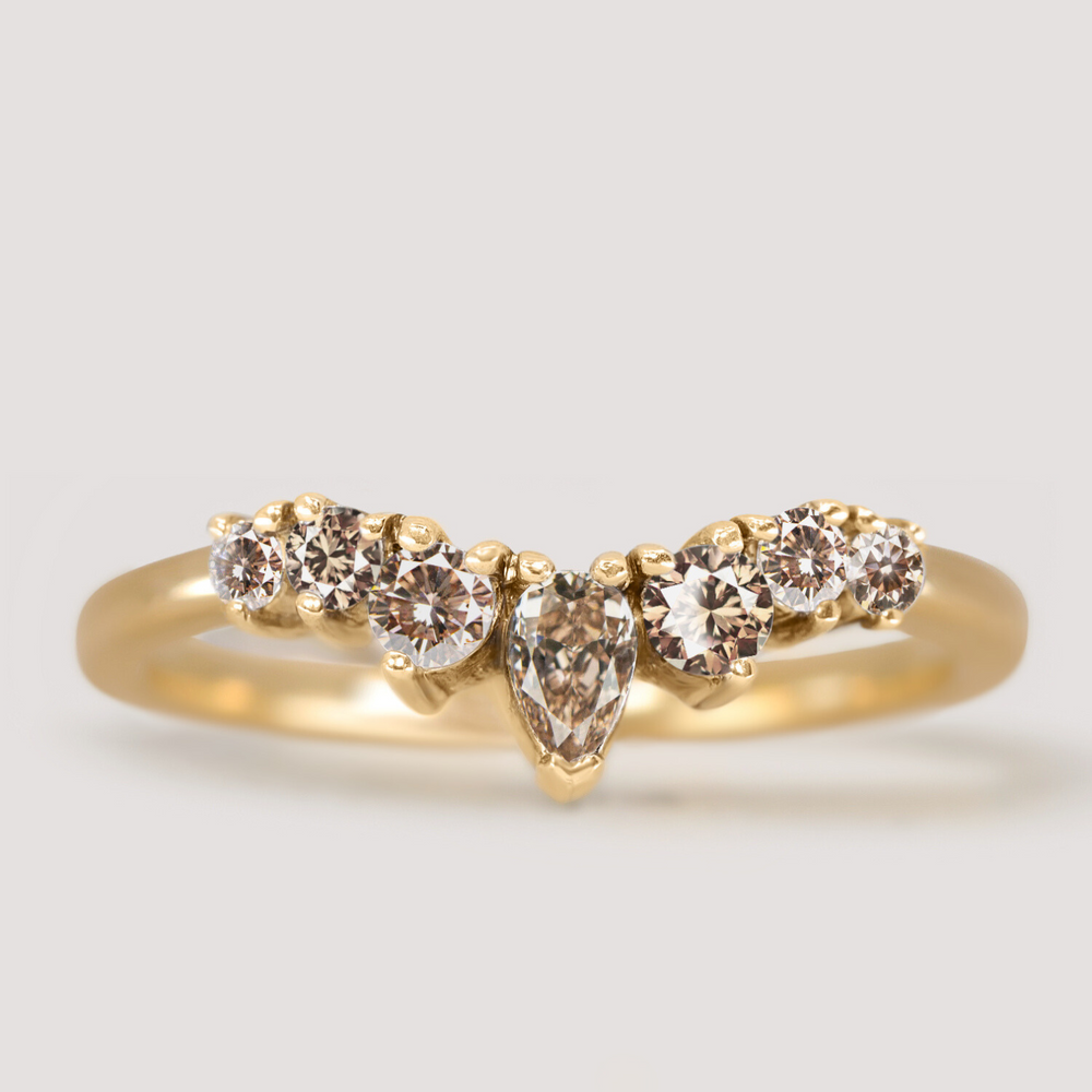 Emma - Champagne Diamond Tiara Wedding Ring - Made-To-Order Wedding Rings - Made-to-Order