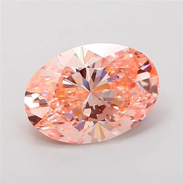3.01ct Oval Lab Grown Diamond (Colour Fancy Intense Pink Orange, Clarity VS2, IGI Certified)