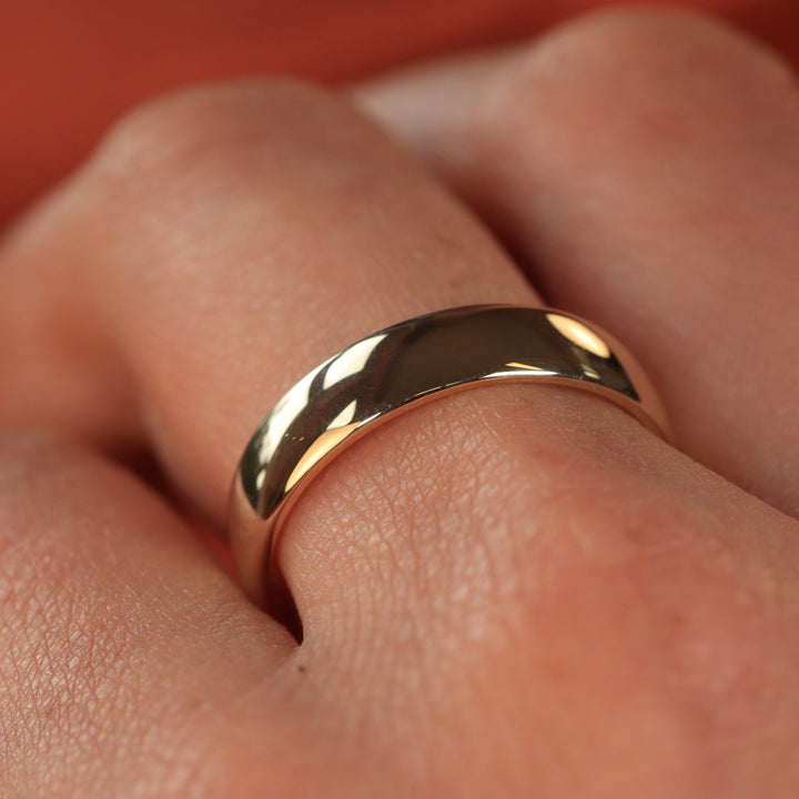 Arlo - Wide Court Shaped Wedding Ring - Made-to-Order