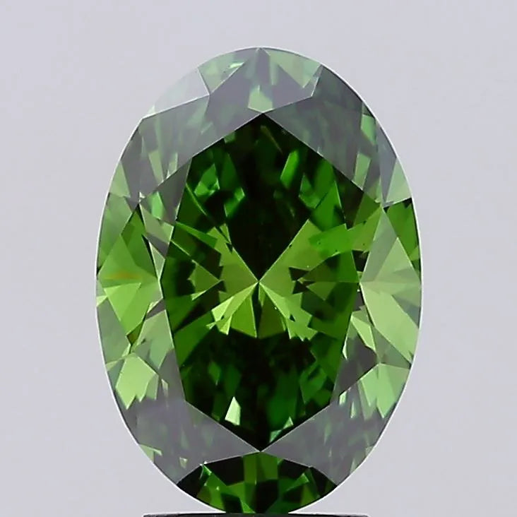 4.08ct Oval Lab Grown Diamond (Colour Fancy Vivid Green, Clarity VS1, IGI Certified)