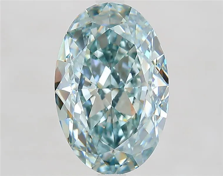 5.01ct Oval Lab Grown Diamond (Colour Fancy Intense Blue Green, Clarity VS1, IGI Certified) diamond