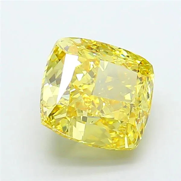 5.04ct Cushion modified Lab Grown Diamond (Colour Fancy Vivid Yellow, Clarity IF, IGI Certified)