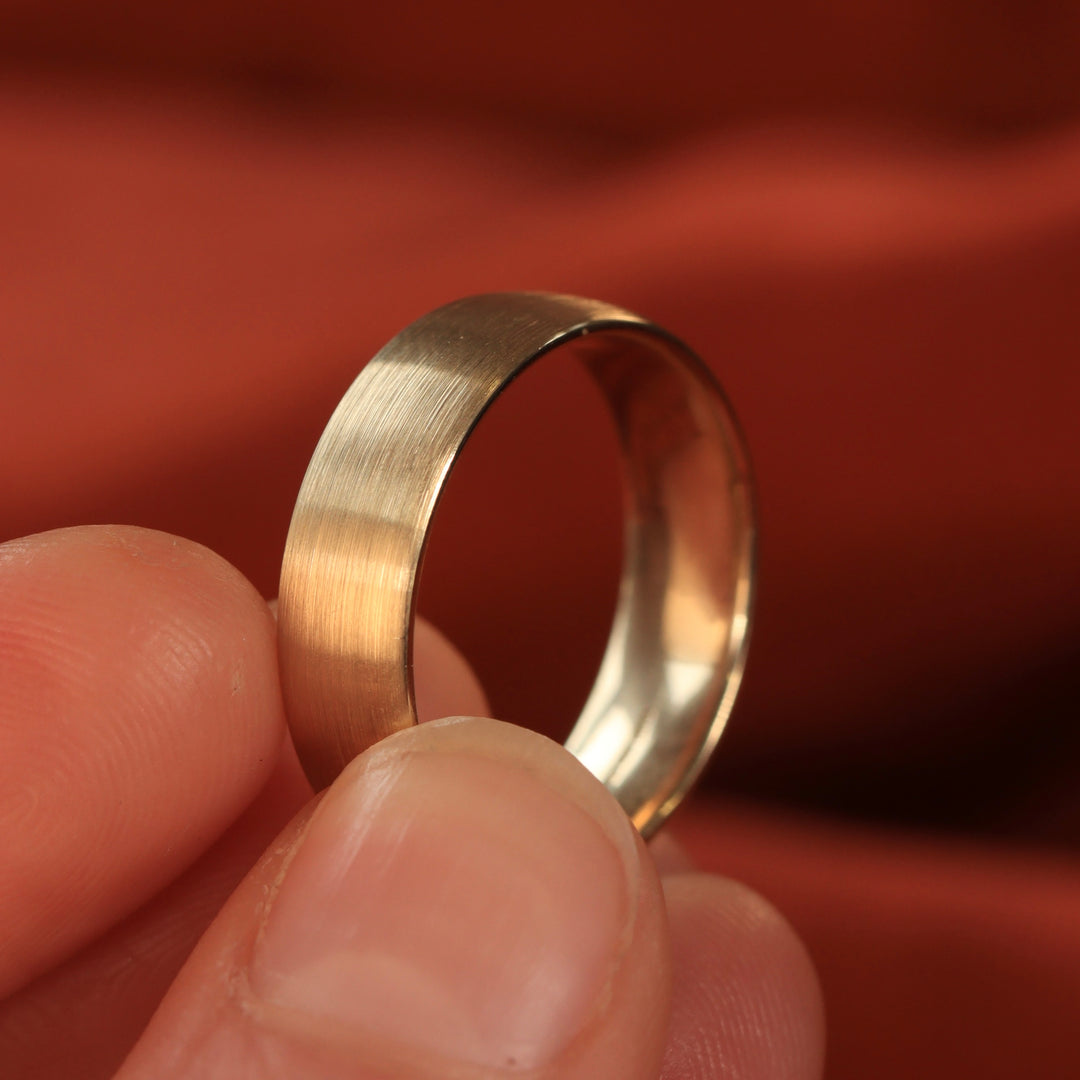 Arlo - Wide Court Shaped Wedding Ring - Made-to-Order