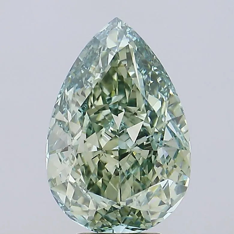 7.07ct Pear Lab Grown Diamond (Colour Fancy Intense Blueish Green, Clarity VS1, IGI Certified)