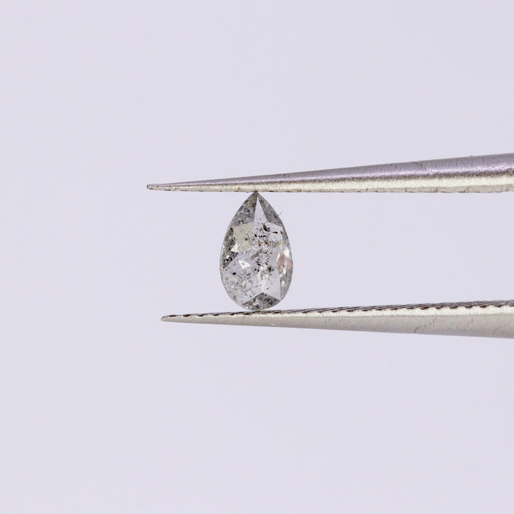 Salt and Pepper Diamond | 0.23ct Pear Rose Cut, Loose Gemstone