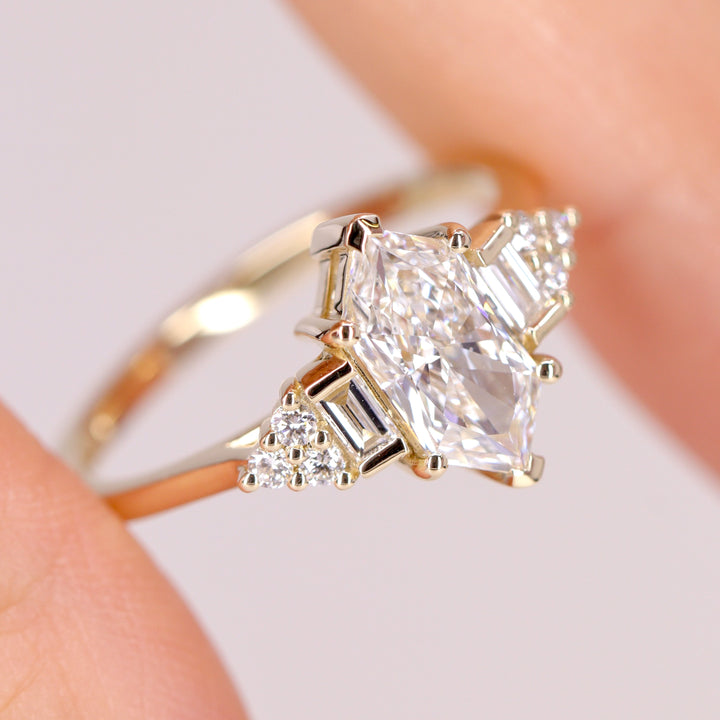 Arden - Dutch Marquise Hexagon Lab Grown Diamond Art Deco Engagement Ring - Ready-to-Wear Engagement Rings - Ready-to-Ship