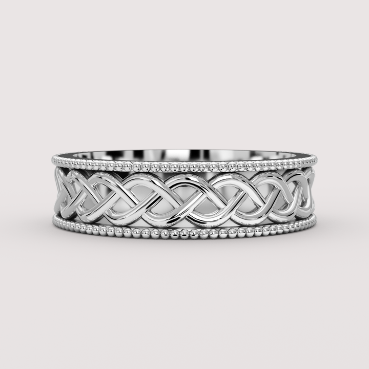 Aiden - Celtic-inspired Twist Pattern Unisex Matching Wedding Ring Set Wedding Rings - Made-to-Order