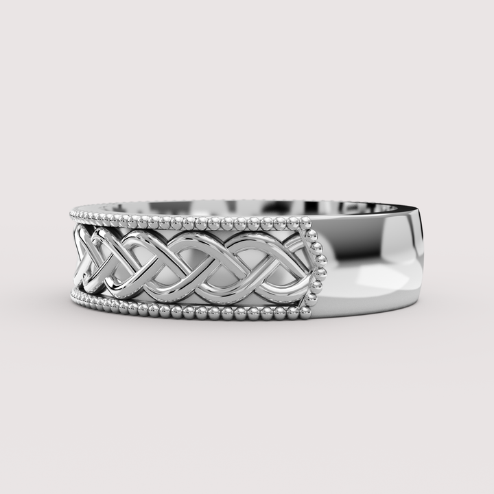 Aiden - Celtic-inspired Twist Pattern Unisex Matching Wedding Ring Set Wedding Rings - Made-to-Order