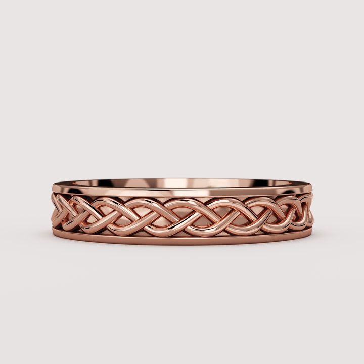 Aiden - Celtic-inspired Twist Pattern Unisex Matching Wedding Ring Set
