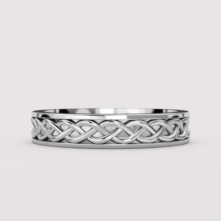 Aiden - Celtic-inspired Twist Pattern Unisex Matching Wedding Ring Set