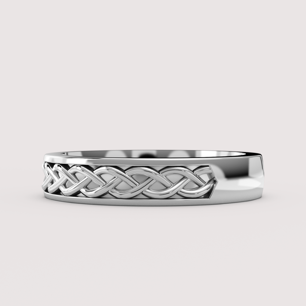 Aiden - Twist Pattern Celtic-Inspired Unisex 4.00mm Wedding Ring - Made-to-Order Wedding Rings - Made-to-Order