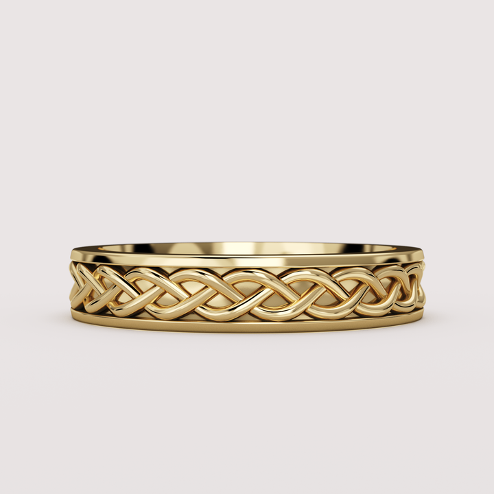 Aiden - Celtic-inspired Twist Pattern Unisex Matching Wedding Ring Set