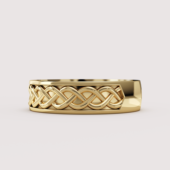 Aiden - Celtic-inspired Twist Pattern Unisex Matching Wedding Ring Set