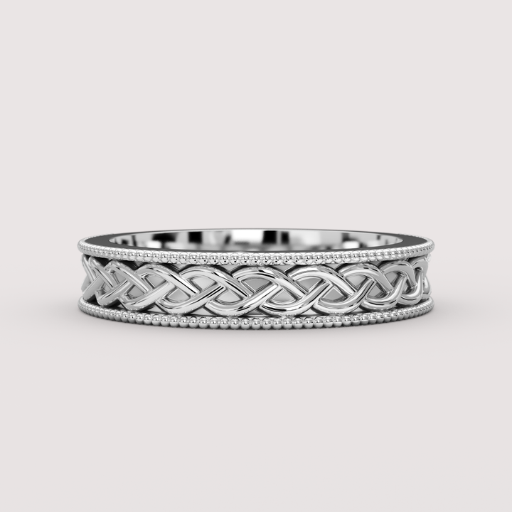 Aiden - Celtic-inspired Twist Pattern Unisex Matching Wedding Ring Set Wedding Rings - Made-to-Order