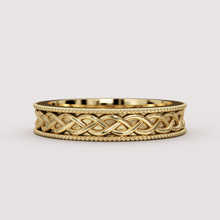 Aiden - Celtic-inspired Twist Pattern Unisex Matching Wedding Ring Set Wedding Rings - Made-to-Order