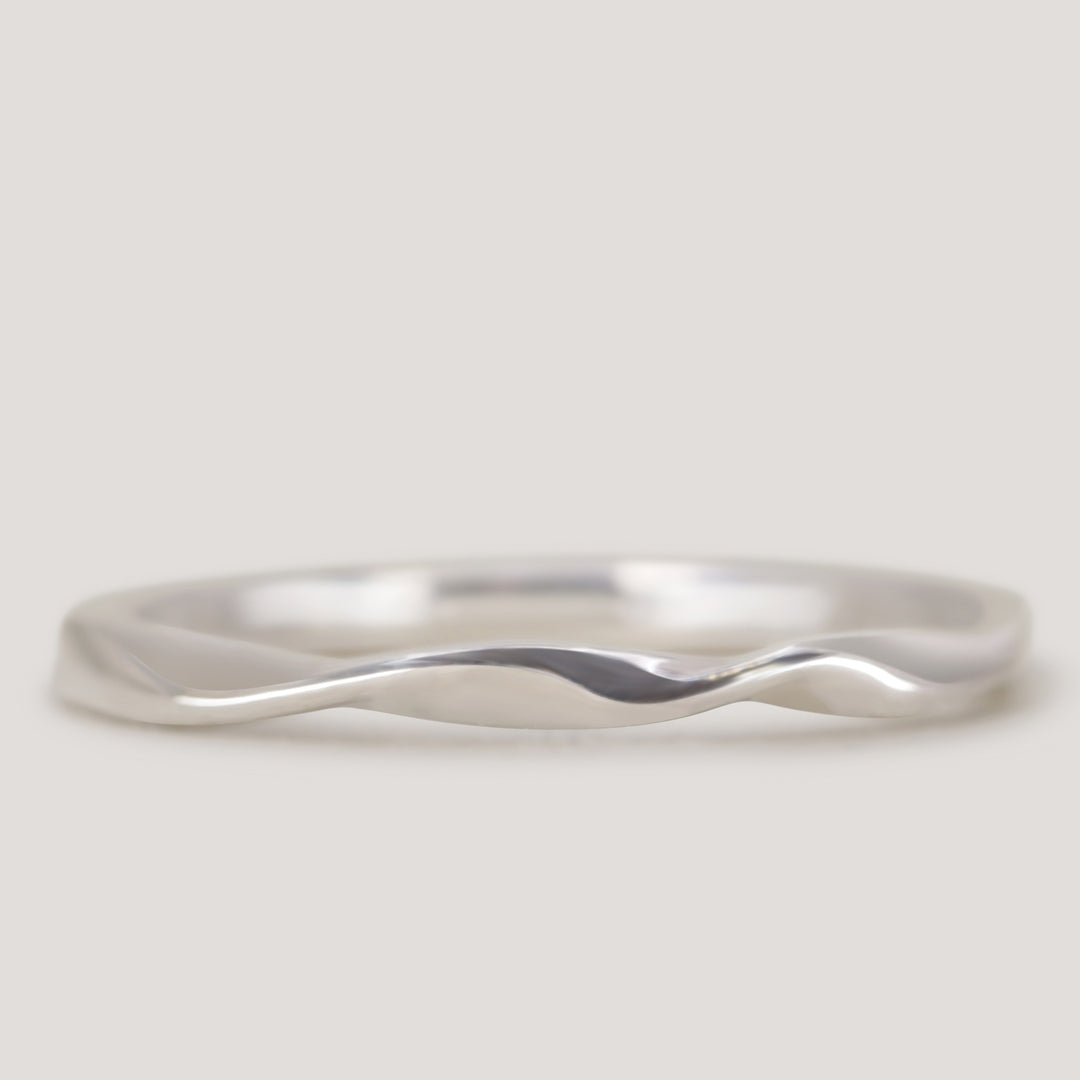 Alicia - Double Ribbon Twist Shaped Wedding Ring - Made-to-Order