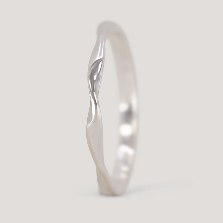 Alicia - Double Ribbon Twist Shaped Wedding Ring - Made-to-Order