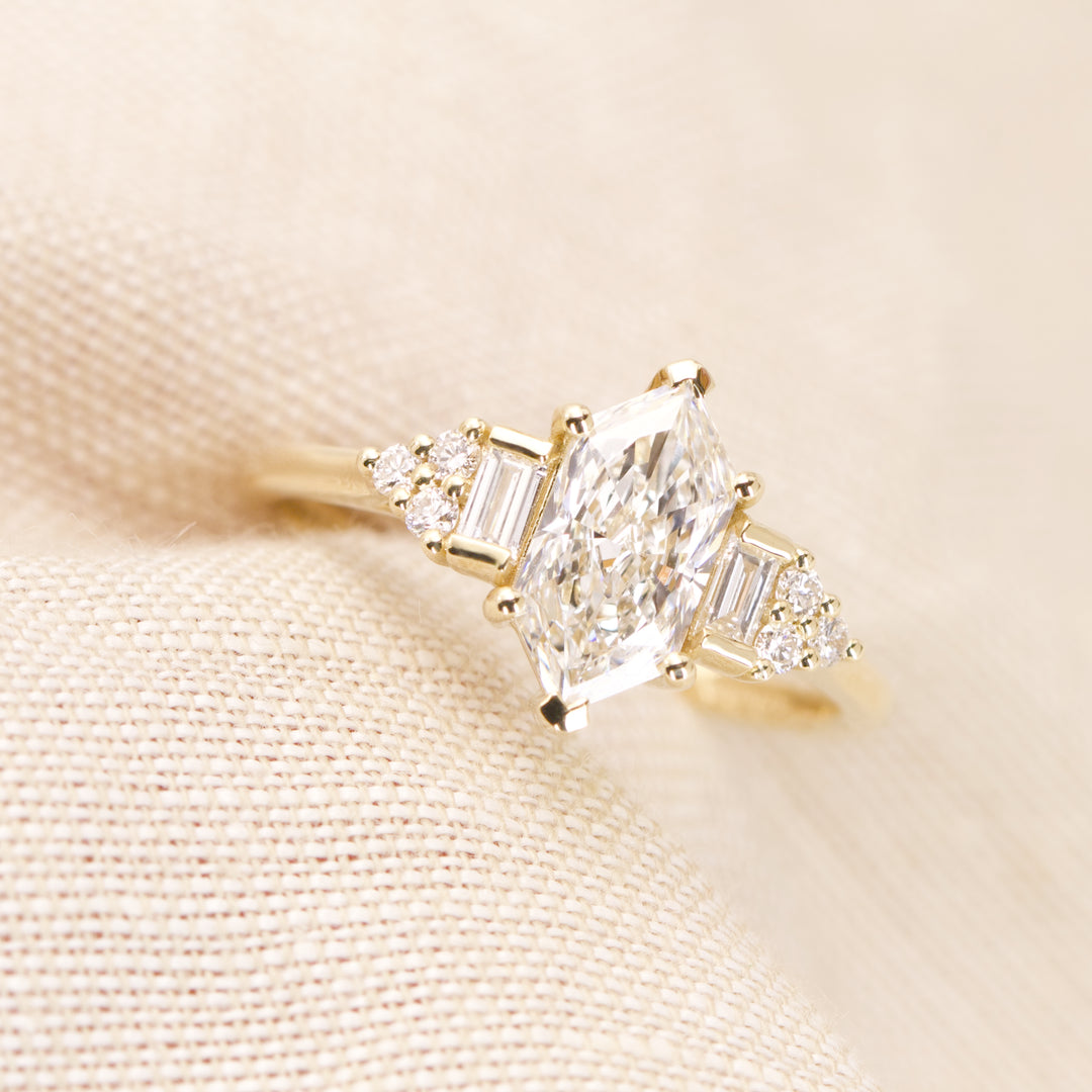 Arden - Dutch Marquise Hexagon Lab Grown Diamond Art Deco Engagement Ring - Ready-to-Wear Engagement Rings - Ready-to-Ship