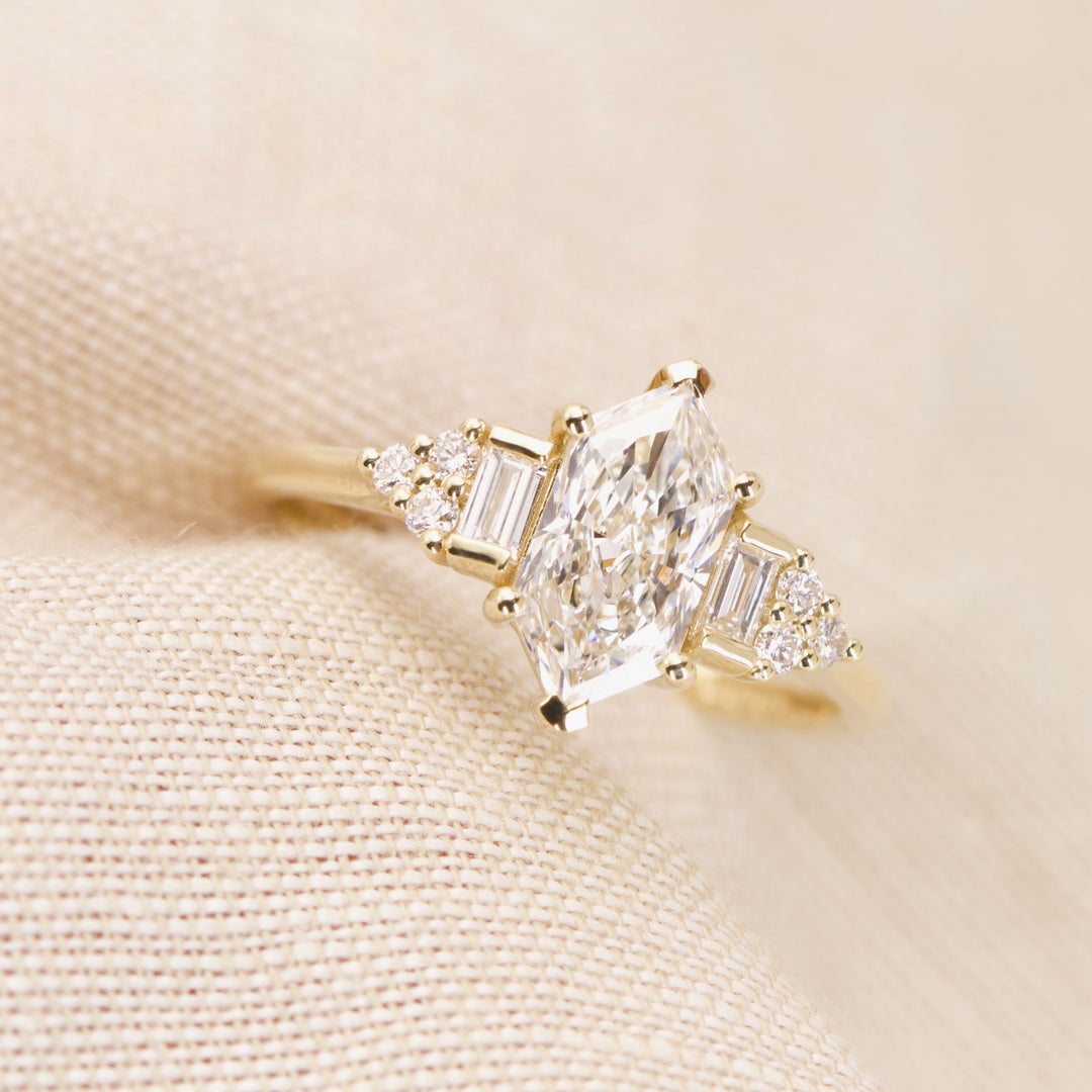 Arden - Dutch Marquise Hexagon Lab Grown Diamond Art Deco Engagement Ring - Ready-to-Wear Engagement Rings - Ready-to-Ship