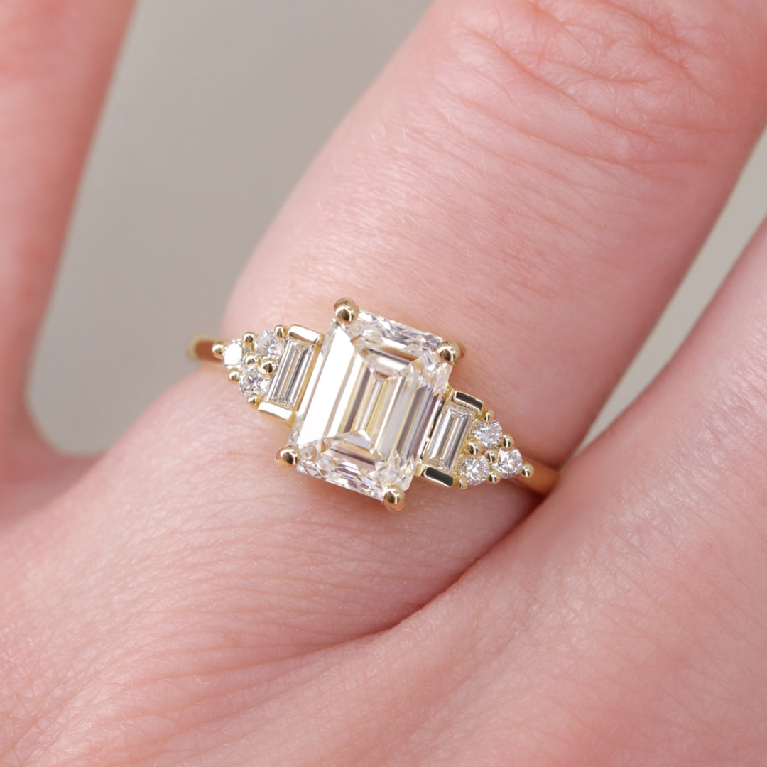 Arden - Emerald Cut Lab Grown Diamond Art Deco Engagement Ring - Ready-to-Wear Engagement Rings - Ready-to-Ship
