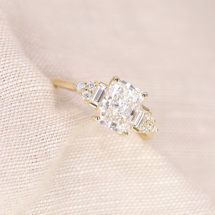 Arden - Radiant Cut Lab Grown Diamond Art Deco Engagement Ring - Ready-to-Wear Engagement Rings - Ready-to-Ship