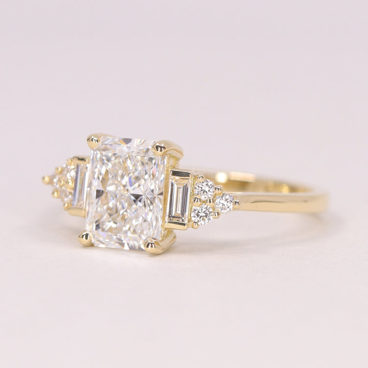 Arden - Radiant Cut Lab Grown Diamond Art Deco Engagement Ring - Ready-to-Wear Engagement Rings - Ready-to-Ship