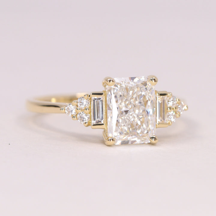Arden - Radiant Cut Lab Grown Diamond Art Deco Engagement Ring - Ready-to-Wear Engagement Rings - Ready-to-Ship