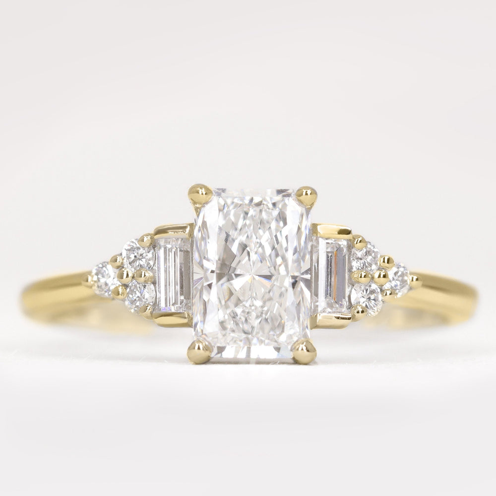 Arden - Radiant Cut Lab Grown Diamond Art Deco Engagement Ring Engagement Rings - Made-to-Order