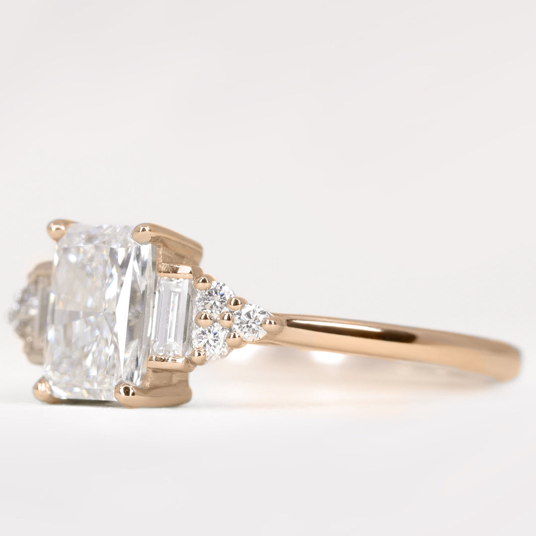 Arden - Radiant Cut Lab Grown Diamond Art Deco Engagement Ring Engagement Rings - Made-to-Order