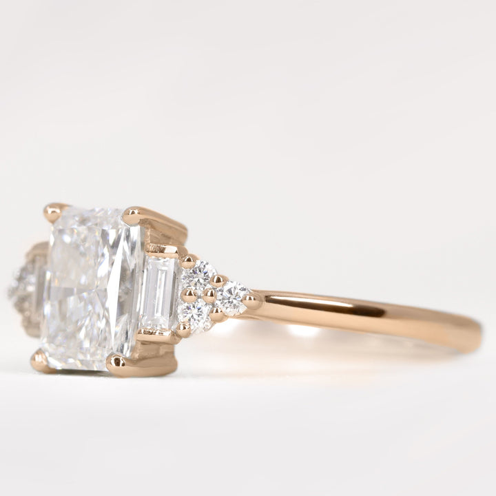 Arden - Radiant Cut Lab Grown Diamond Art Deco Engagement Ring Engagement Rings - Made-to-Order