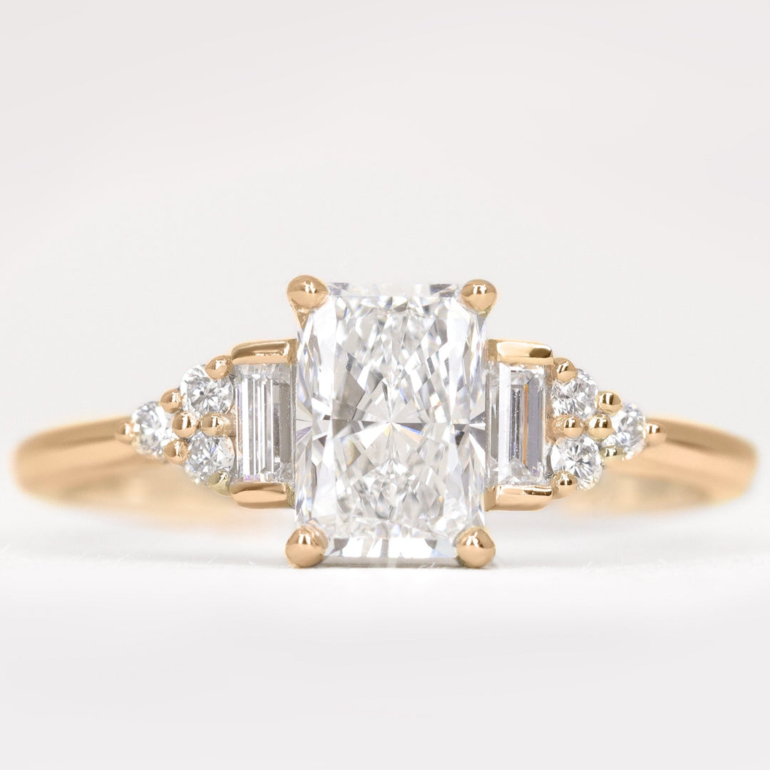 Arden - Radiant Cut Lab Grown Diamond Art Deco Engagement Ring Engagement Rings - Made-to-Order