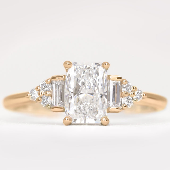 Arden - Radiant Cut Lab Grown Diamond Art Deco Engagement Ring Engagement Rings - Made-to-Order