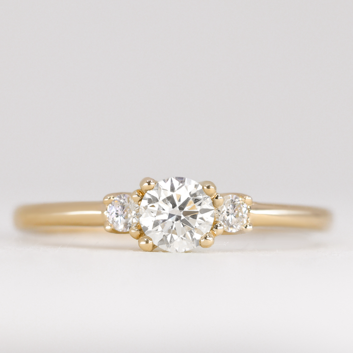 Millie - Round Brilliant Cut Lab Grown Diamond Trilogy Engagement Ring