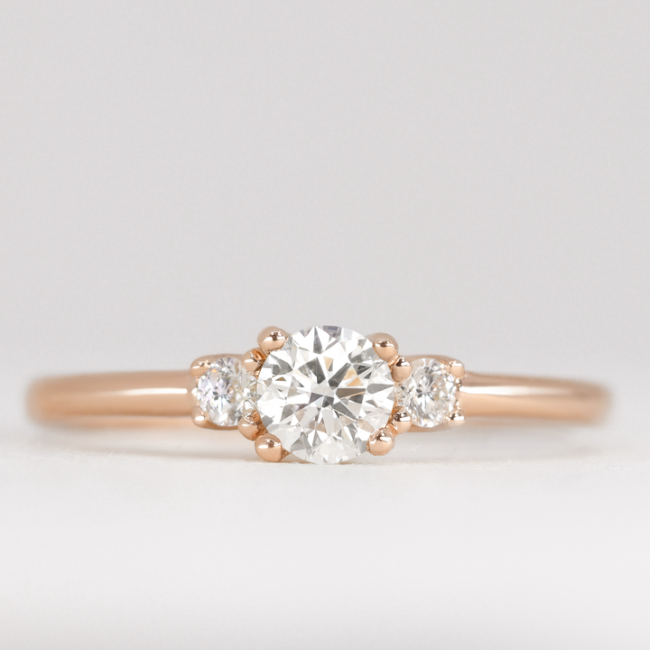 Millie - Round Brilliant Cut Lab Grown Diamond Trilogy Engagement Ring