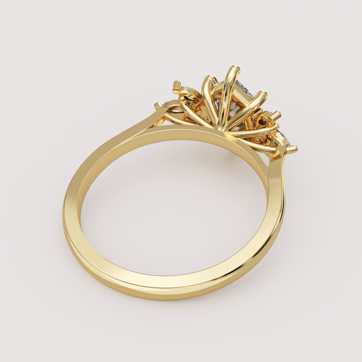 Astrid - Dutch Marquise Hexagon Lab Grown Diamond Floral Cluster Custom Engagement Ring Engagement Rings - Price On Application
