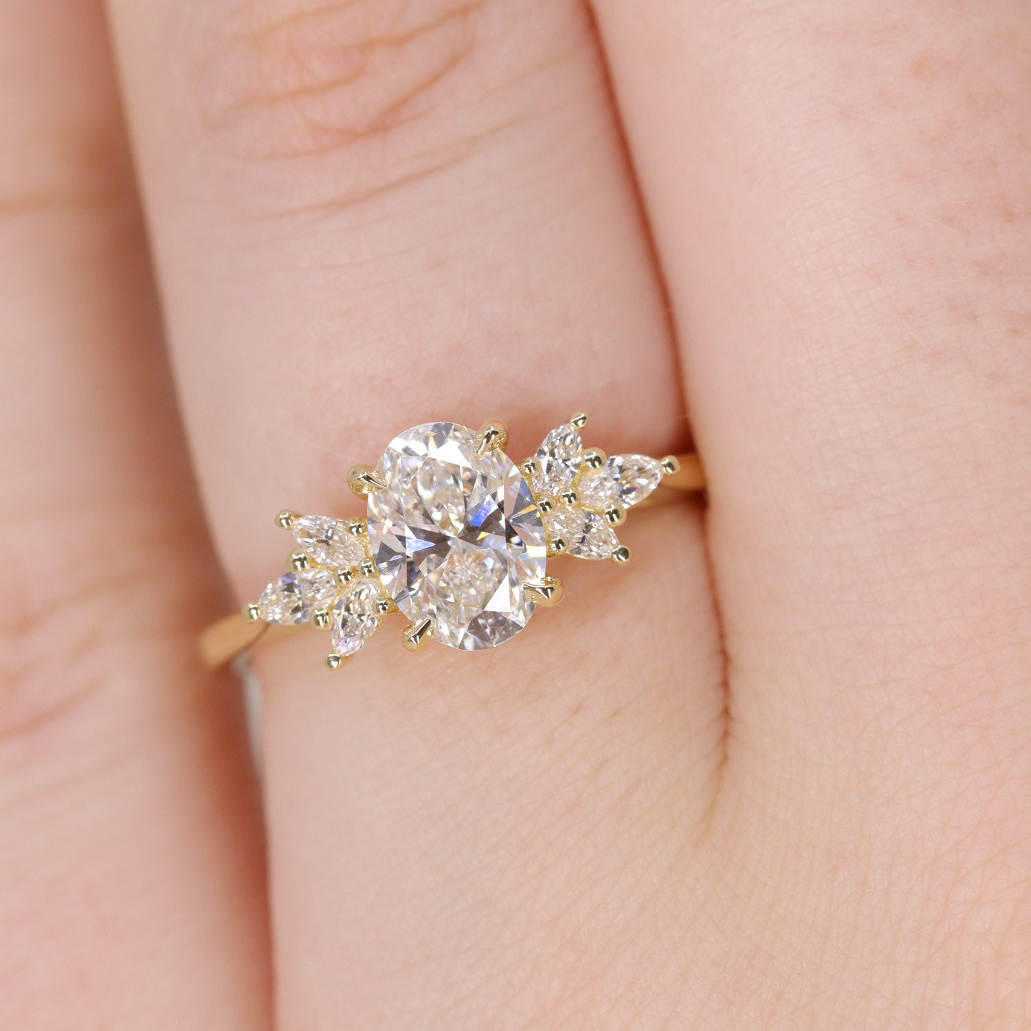 Astrid - Oval Cut Lab Grown Diamond Engagement Ring - Made-to