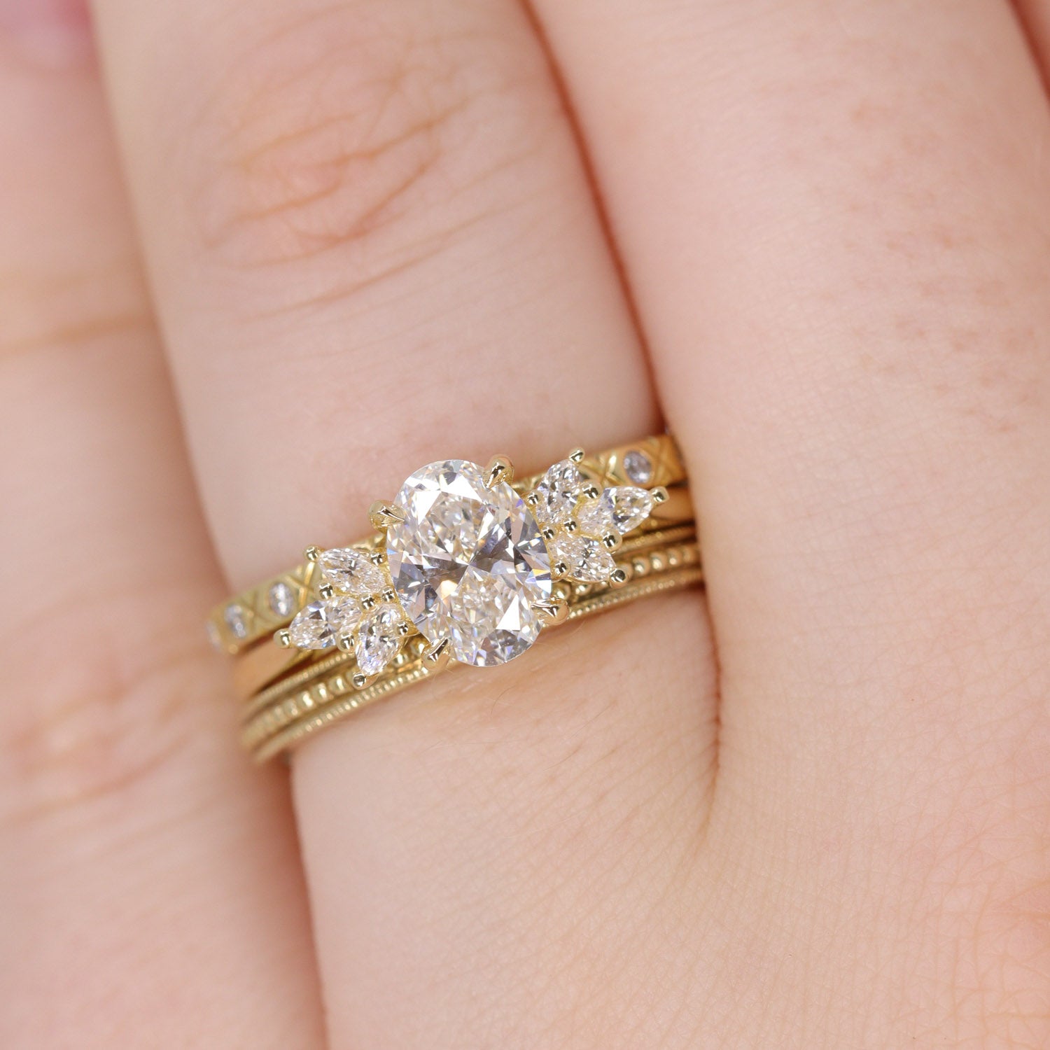 Astrid - Oval Cut Lab Grown Diamond Engagement Ring - Made-to