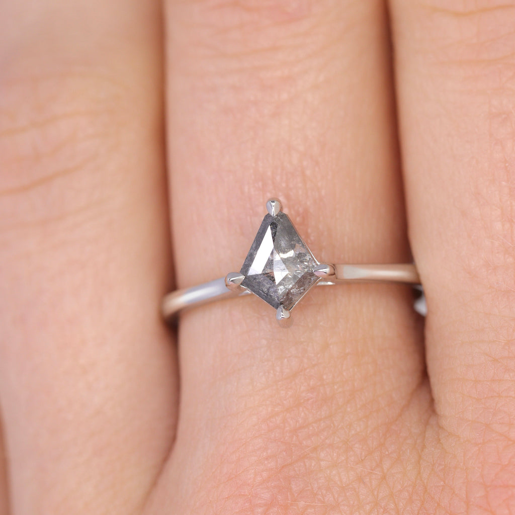 Avery - Salt & Pepper Diamond Solitaire Ring - Ready-to-Wear Engagement Rings - Ready-to-Ship