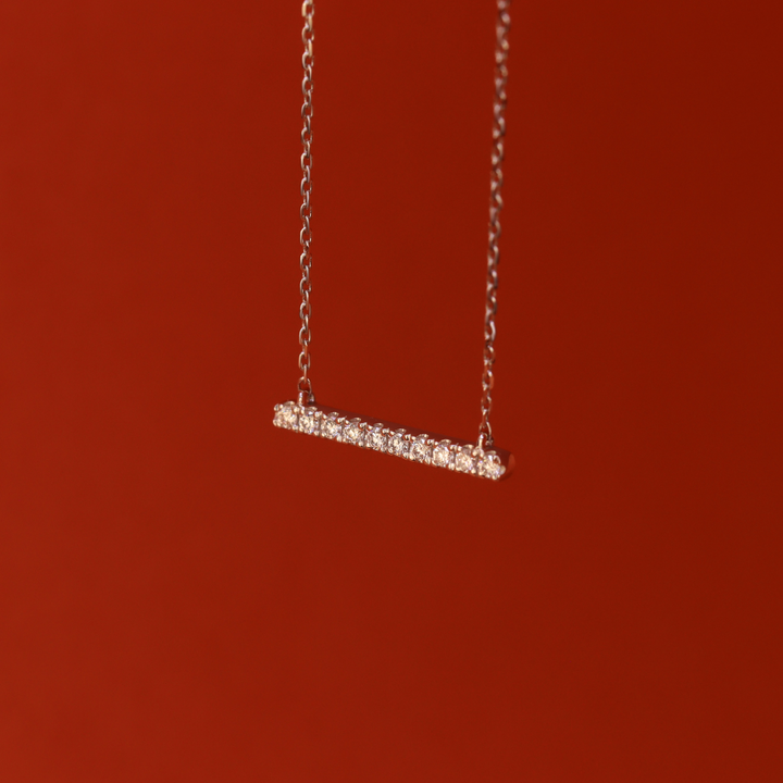 Horizon - Earth Grown Diamond Set Bar Pendant - Ready-to-Wear Fine Jewellery