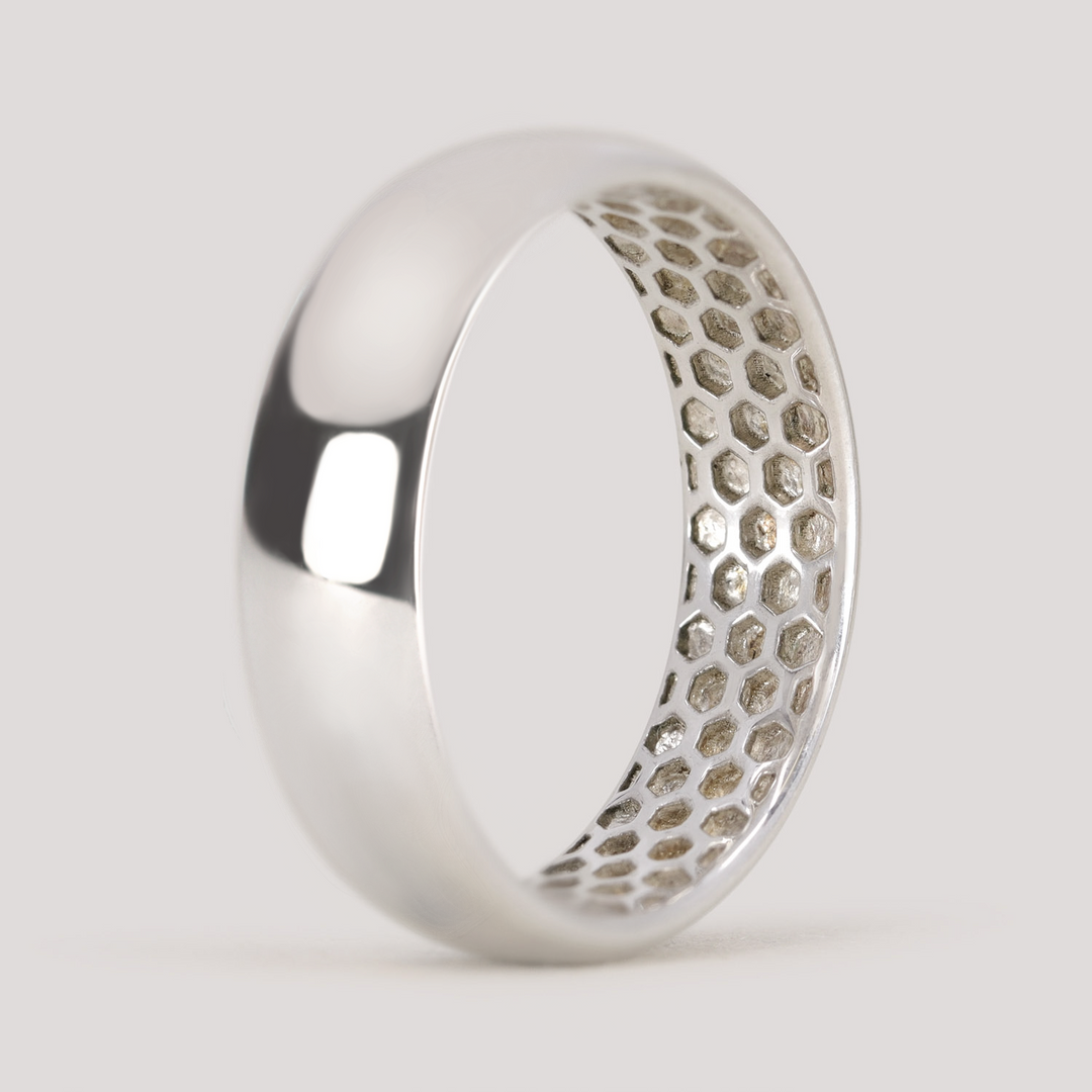 Barnaby - Hidden Pattern Honeycomb Mens Wedding Ring - Made-to-Order Wedding Rings - Wide