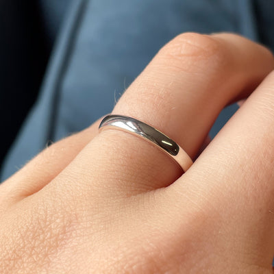 Xander - Slim Hidden Leaves Wedding Ring Mens (3mm wide) - Made-to-Order