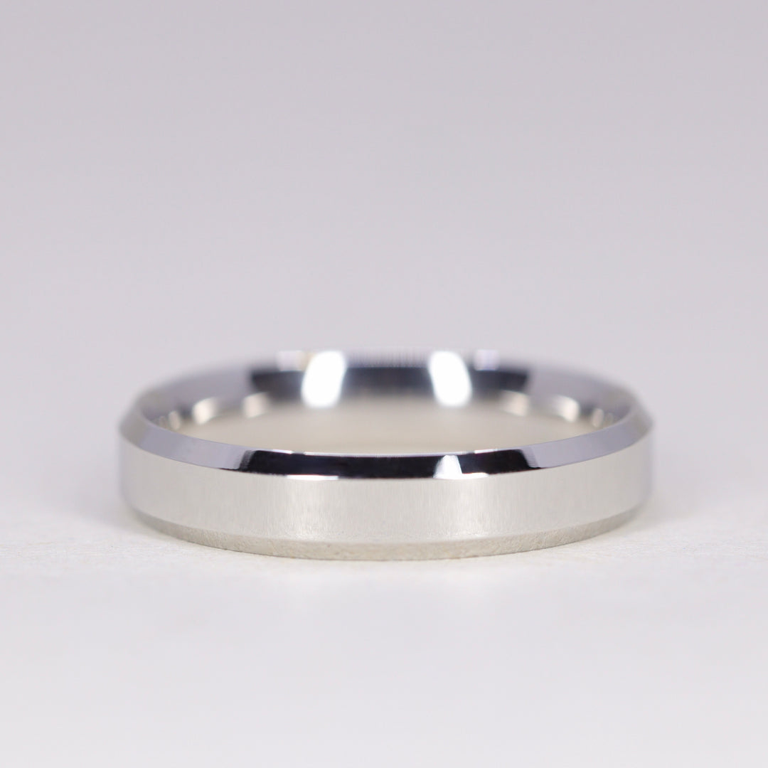 Noah - Light Bevelled Edge Traditional Wedding Ring - Made-to-Order