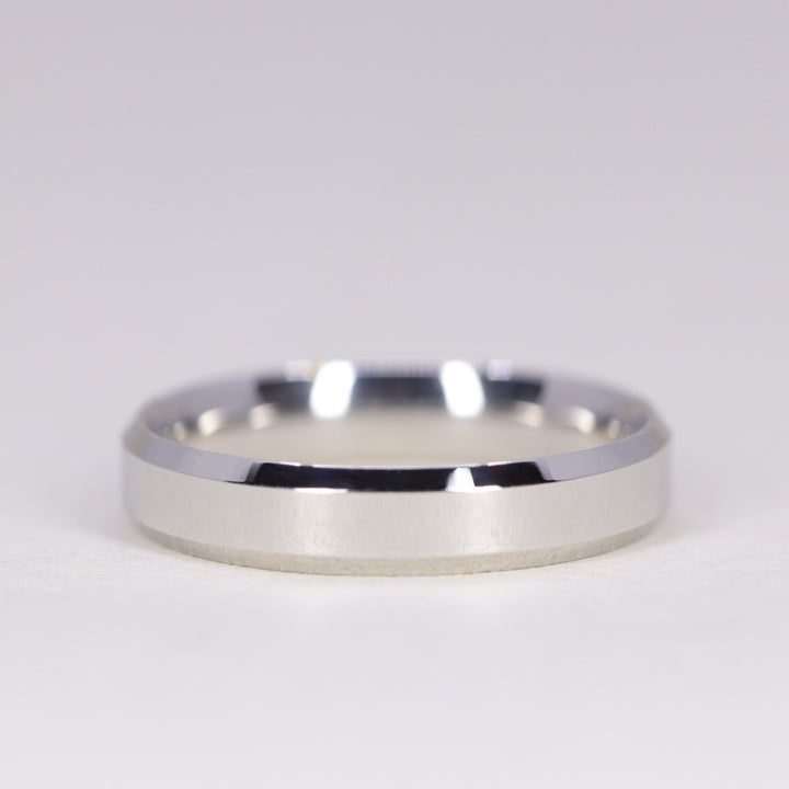 Noah - Light Bevelled Edge Traditional Wedding Ring - Made-to-Order