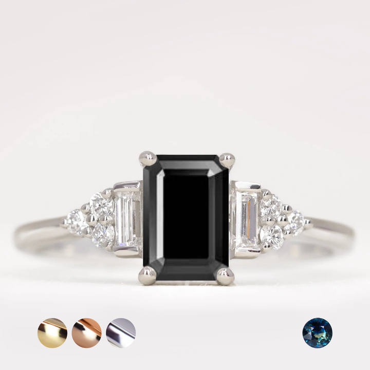 Arden - Customisable Emerald Cut Art Deco Engagement Ring